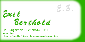 emil berthold business card